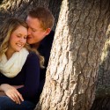 Chad & Kasey Maine Engagement Session Photo in a Tree